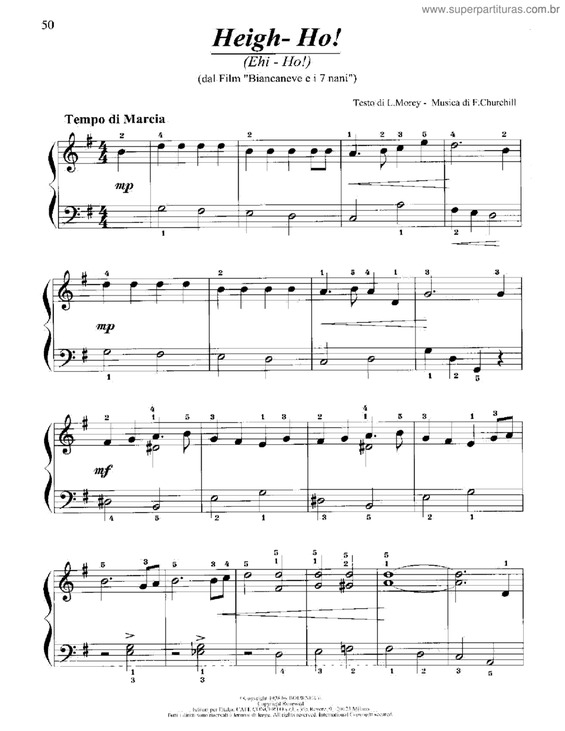 Partitura da música Heigh - Ho