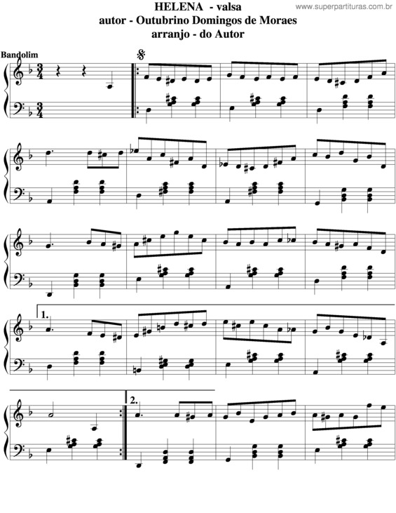 Partitura da música Helena v.10