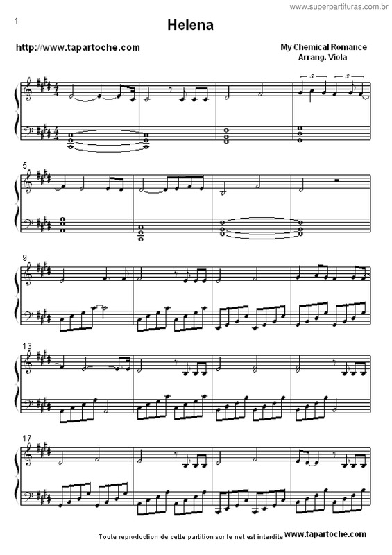 Partitura da música Helena v.13