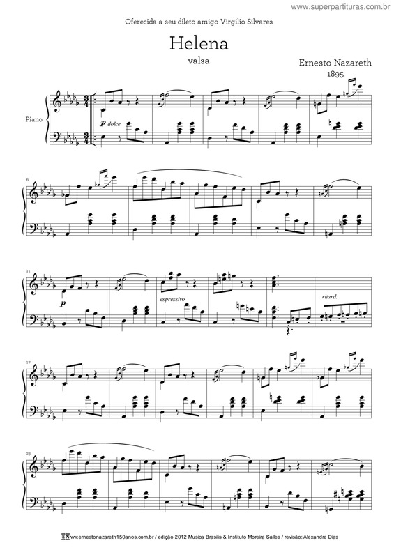 Partitura da música Helena v.2