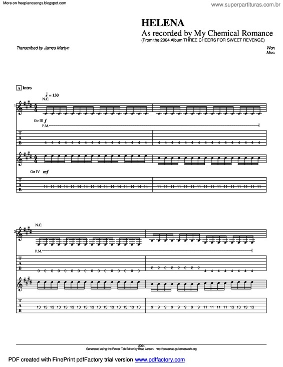 Partitura da música Helena v.21