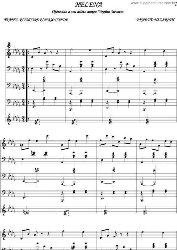 Partitura da música Helena v.6