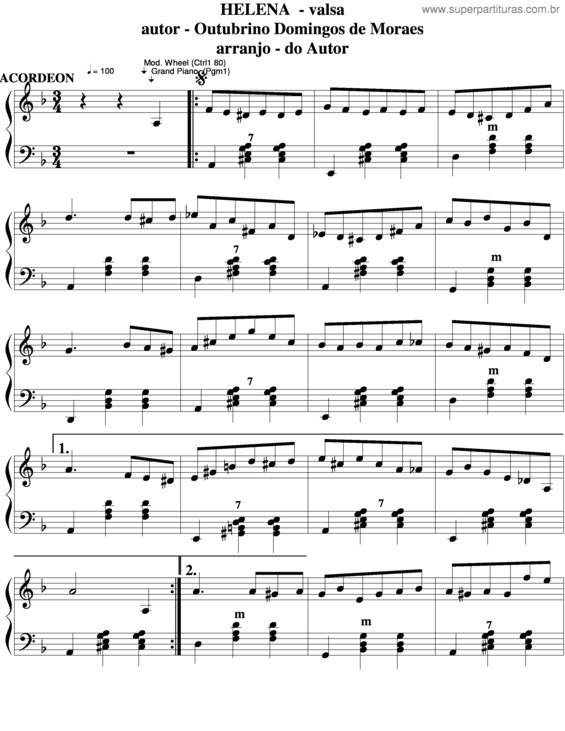 Partitura da música Helena v.8