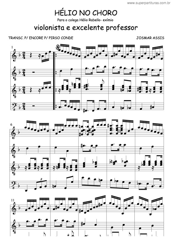 Partitura da música Hélio No Choro v.2