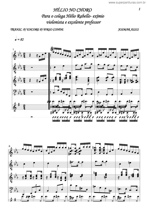 Partitura da música Hélio No Choro v.4