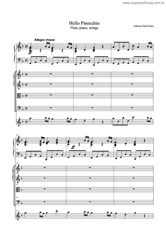 Partitura da música Hello, Pinocchio