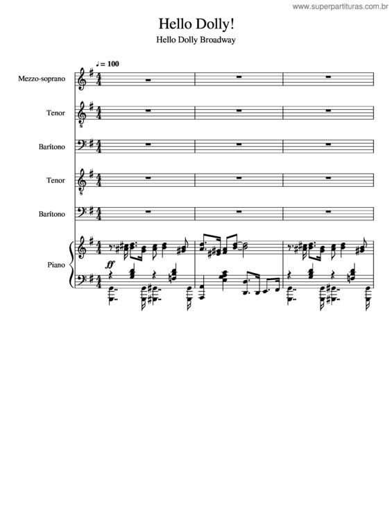 Partitura da música Hello Dolly!
