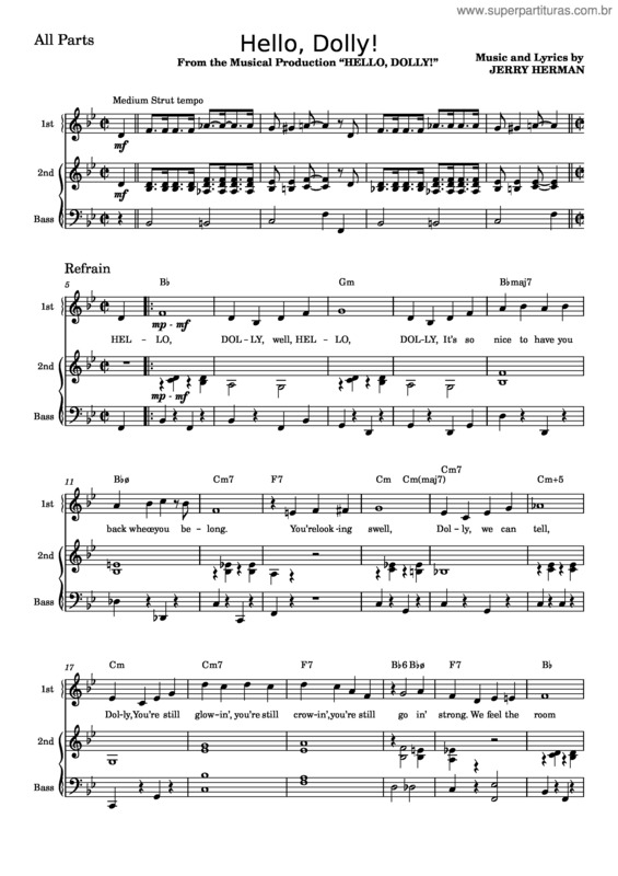 Partitura da música Hello Dolly v.11