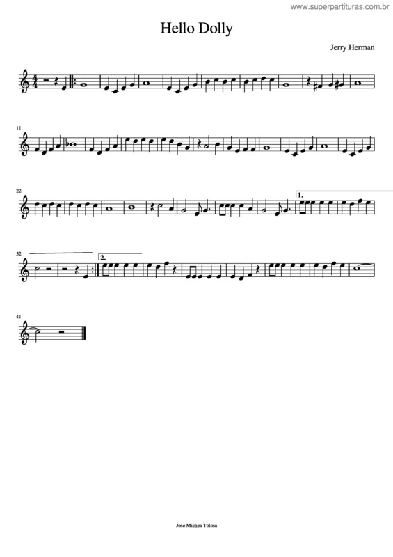 Partitura da música Hello Dolly v.12