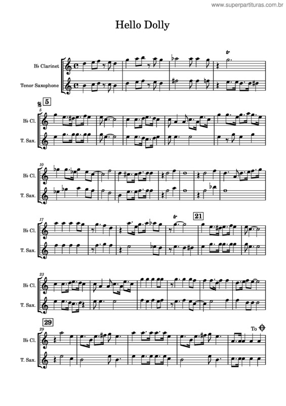 Partitura da música Hello Dolly v.14