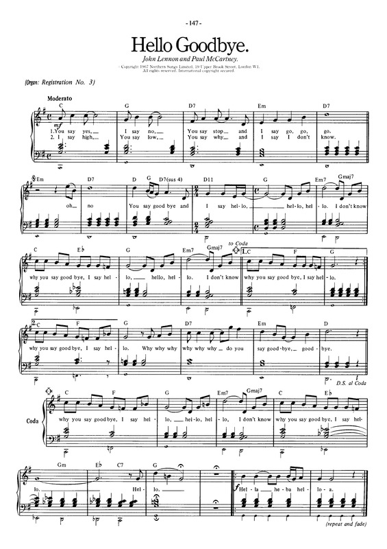 Partitura da música Hello Goodbye v.6