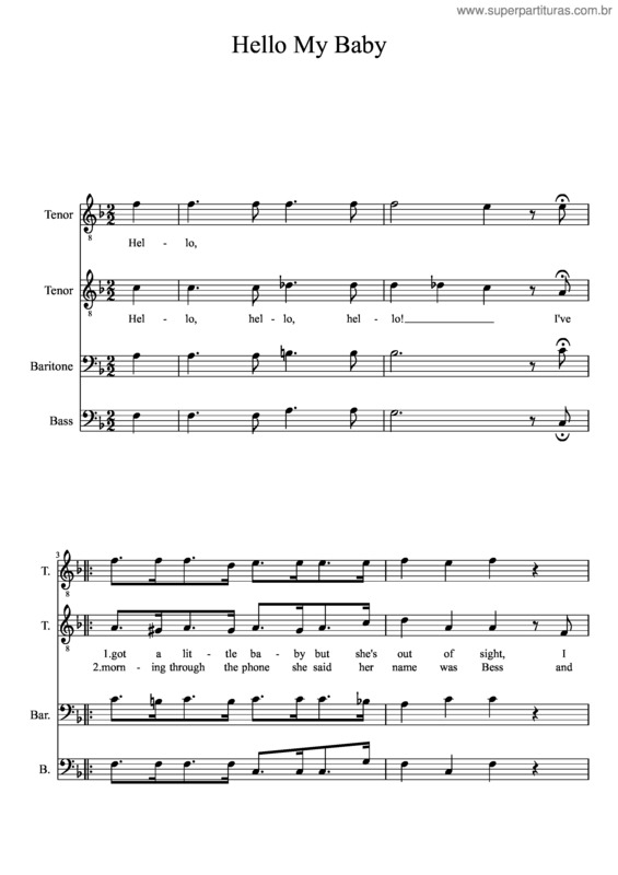 Partitura da música Hello My Baby v.2