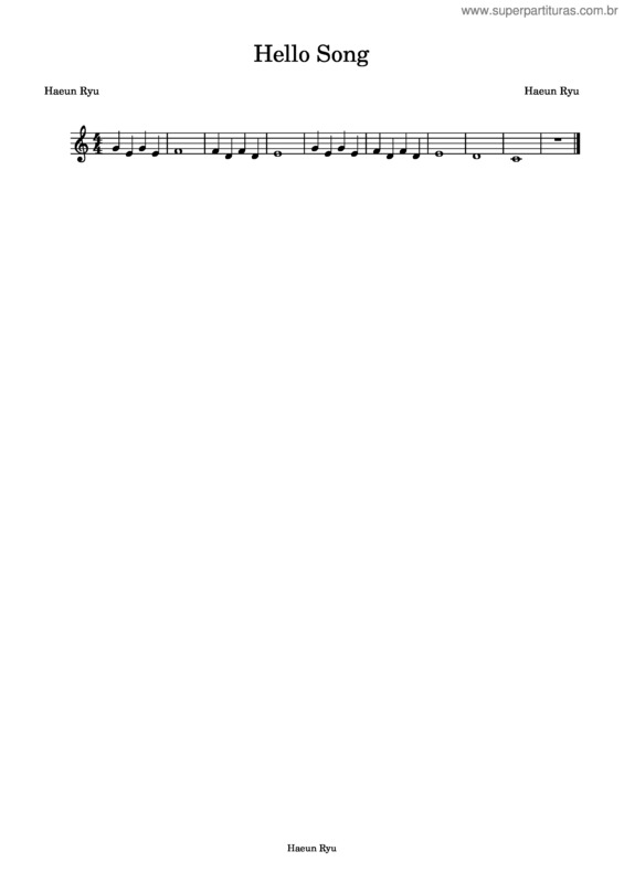 Partitura da música Hello Song v.3