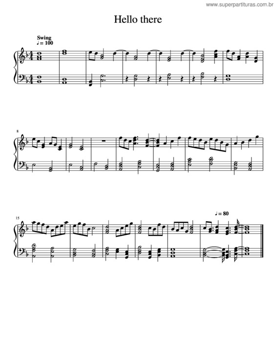 Partitura da música Hello There