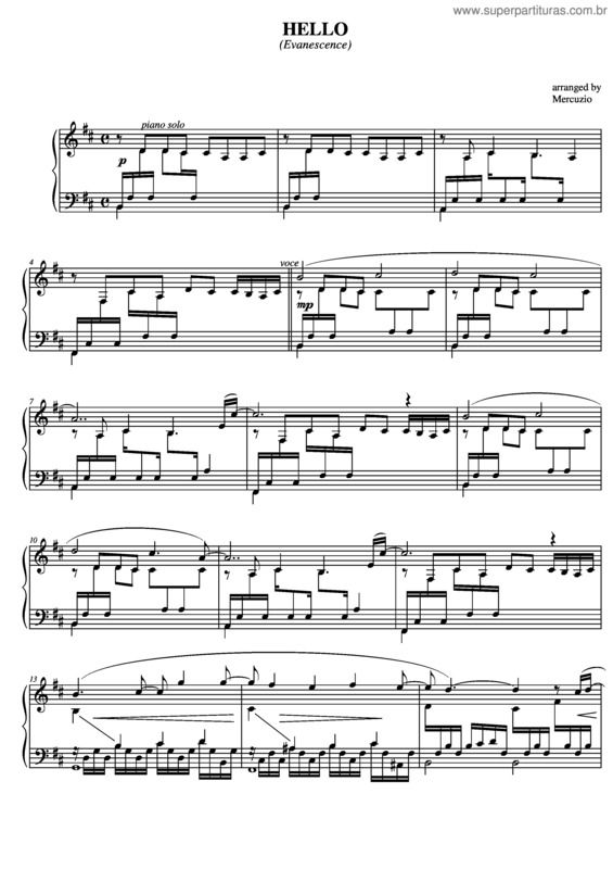 Partitura da música Hello v.13