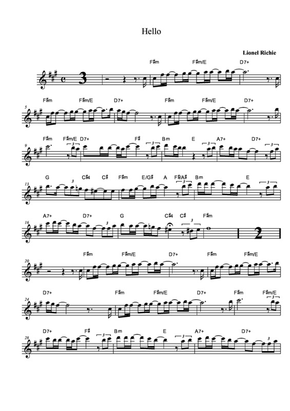 Partitura da música Hello v.21