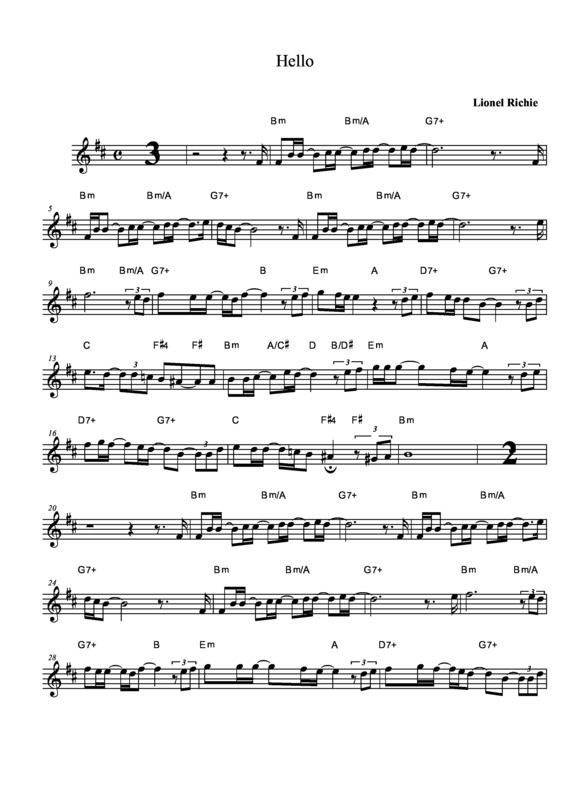 Partitura da música Hello v.22