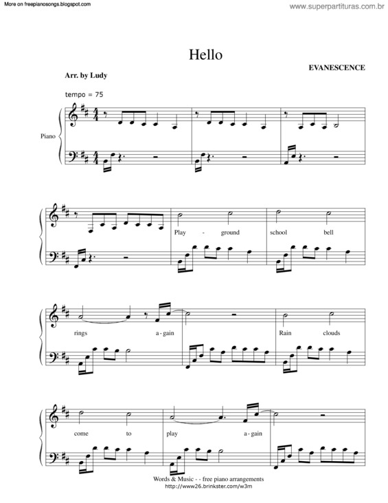 Partitura da música Hello v.24