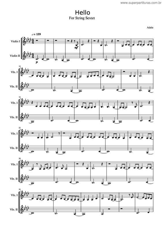 Partitura da música Hello v.43