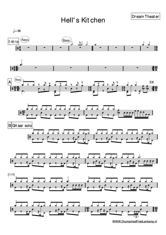 Partitura da música Hell’s Kitchen