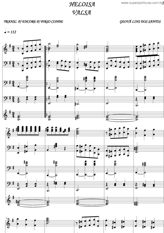 Partitura da música Heloisa v.2