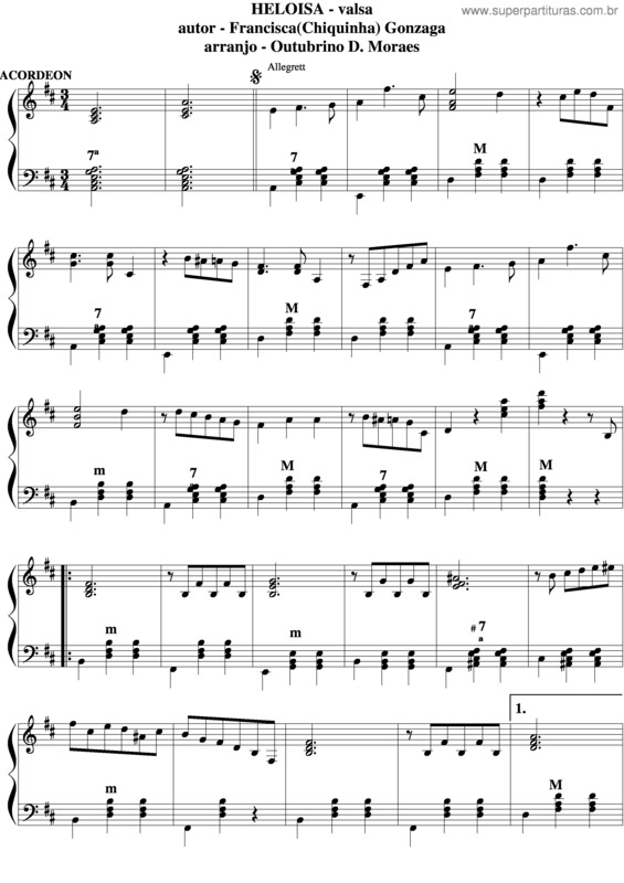 Partitura da música Heloisa v.3