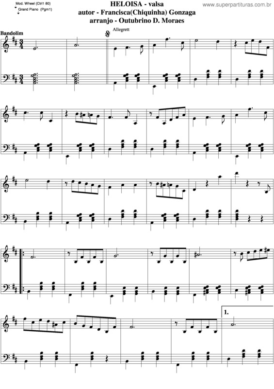 Partitura da música Heloisa v.5