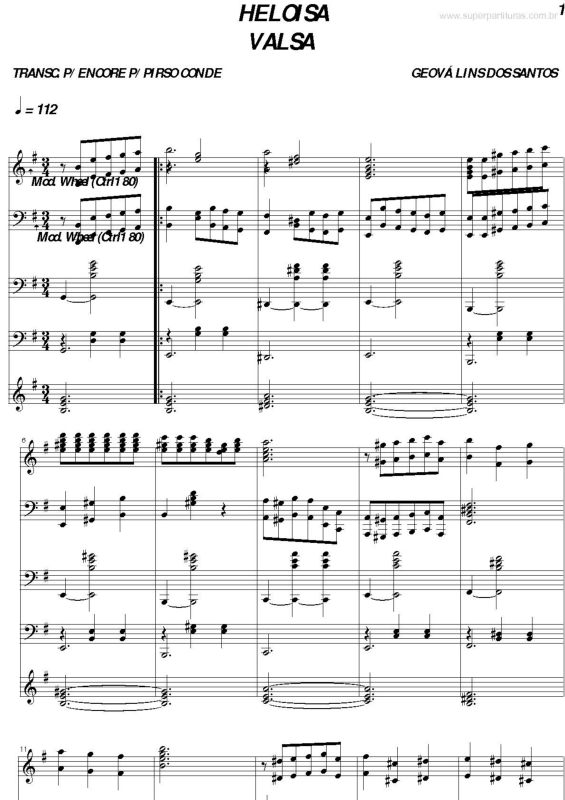 Partitura da música Heloisa