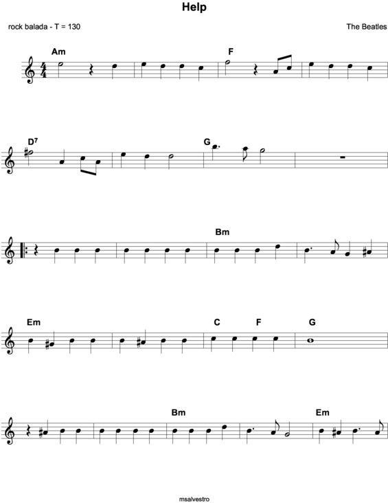 Partitura da música Help2 V2