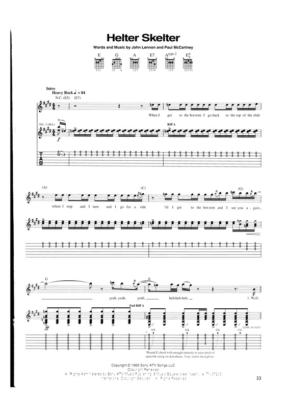 Partitura da música Helter Skelter v.4