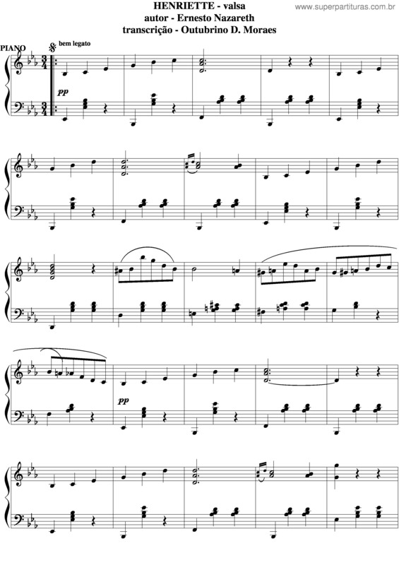 Partitura da música Henriette v.2