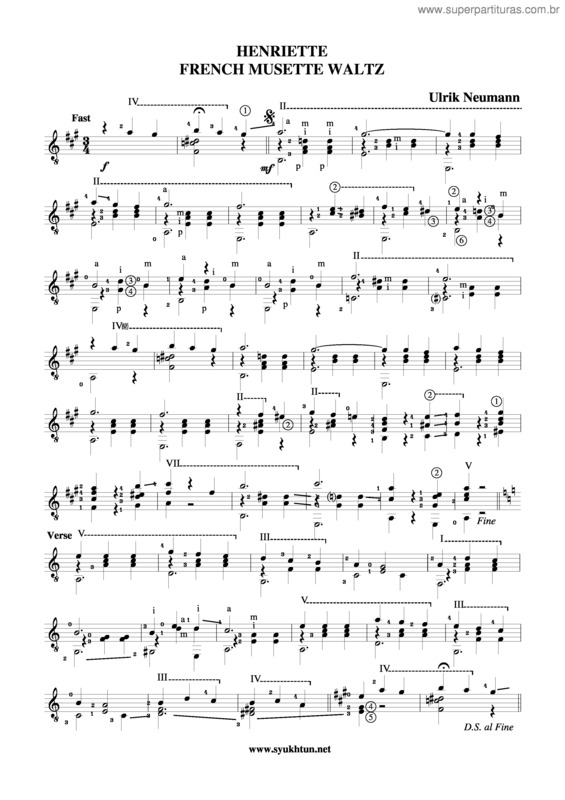 Partitura da música Henriette v.3