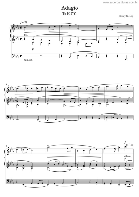 Partitura da música Henry G. Ley – Adagio