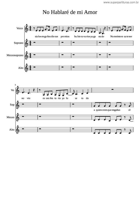 Partitura da música Hercules – I Wont Say Im In Love – Misc Cartoons No Hablaré De Mi Amor Partitura