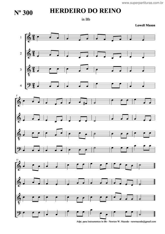 Partitura da música Herdeiro Do Reino v.3