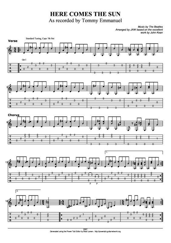 Partitura da música Here Comes The Sun v.8