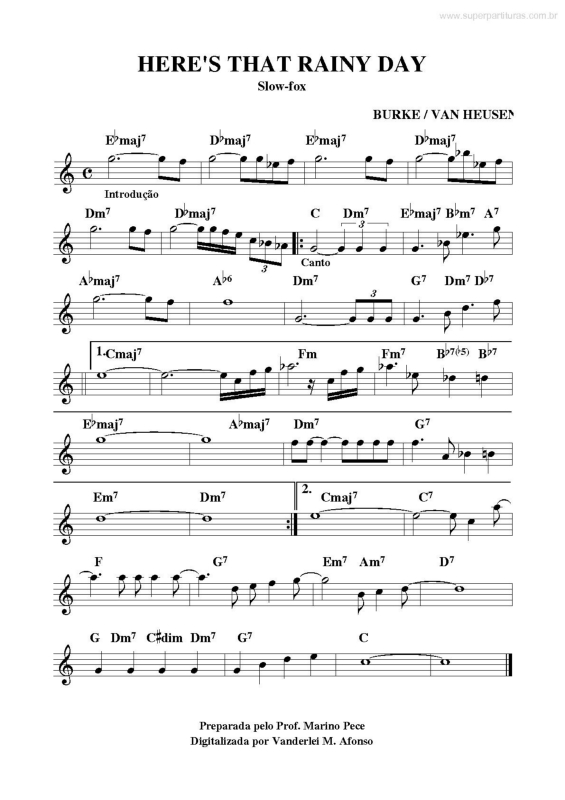 HERE'S THAT RAINY DAY Sheet music