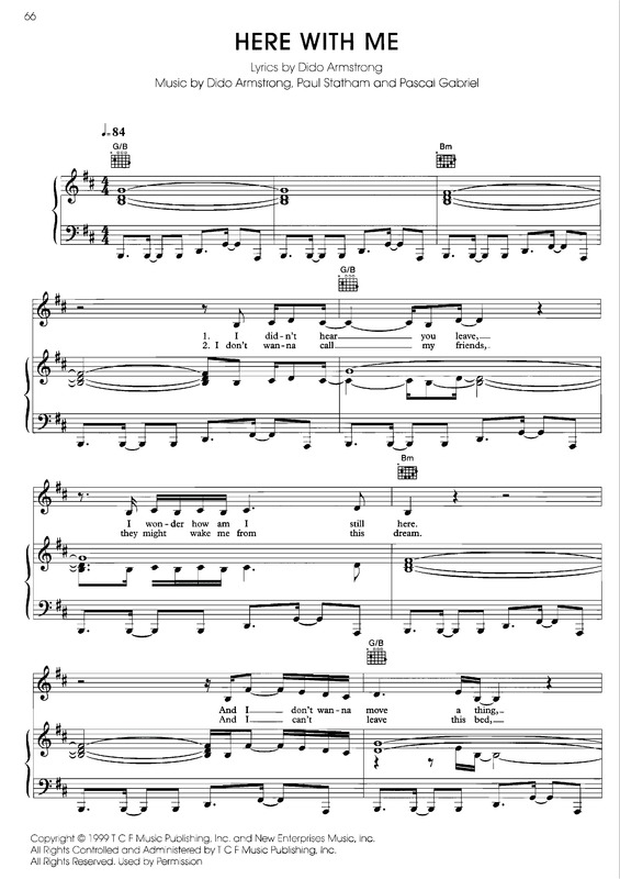 Partitura da música Here With Me v.3