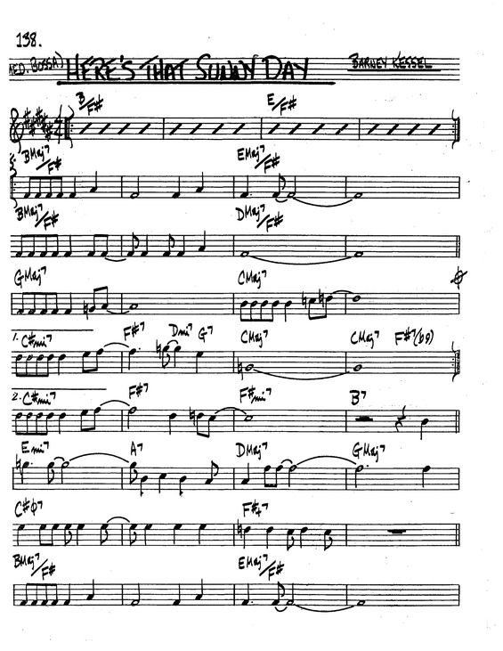 Partitura da música Heres That Sunny Day v.2