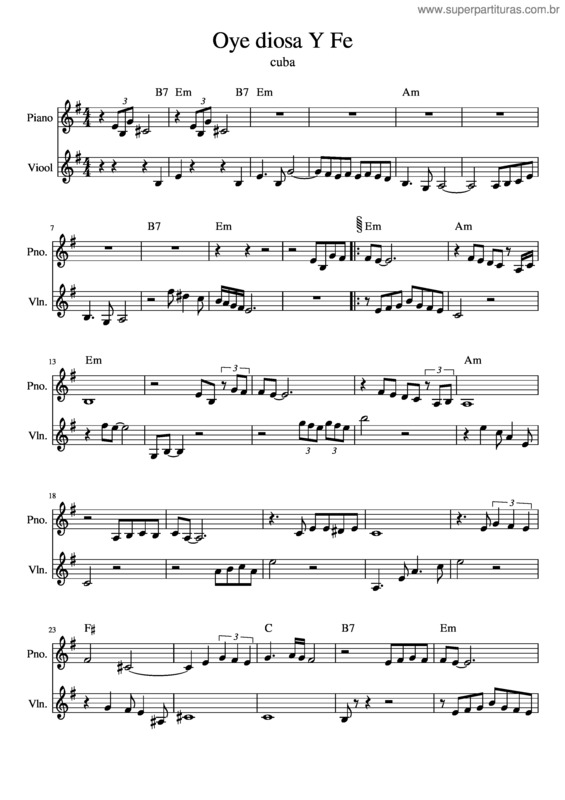 Partitura da música Hermanjeroen Oye Diosa Y Fe