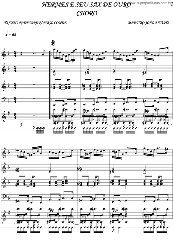 Partitura da música Hermes E Seu Sax De Ouro v.2