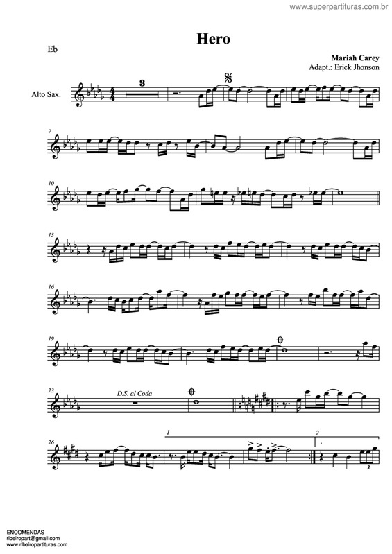 Partitura da música Hero v.2