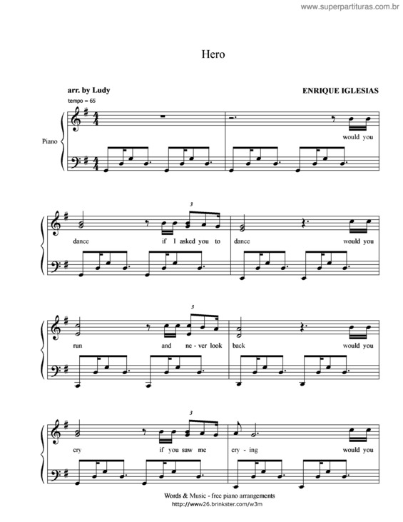 Partitura da música Hero v.5