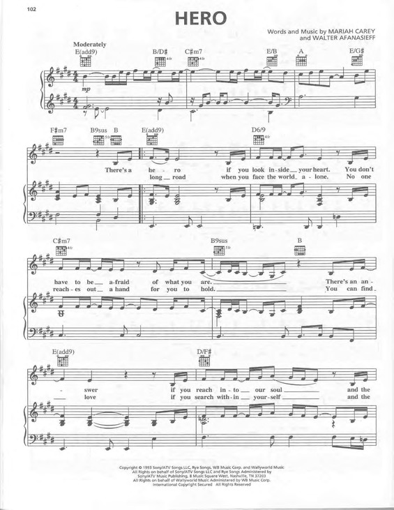 Partitura da música Hero v.7