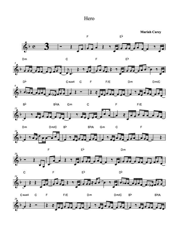 Partitura da música Hero v.9