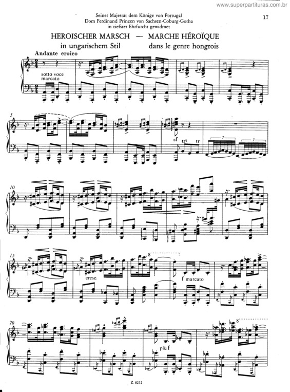 Partitura da música Heroischer Marsch in ungarischem Stil