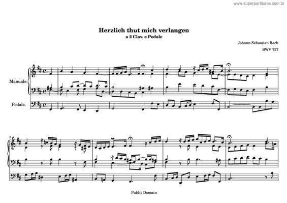 Partitura da música Herzlich tut mich verlangen