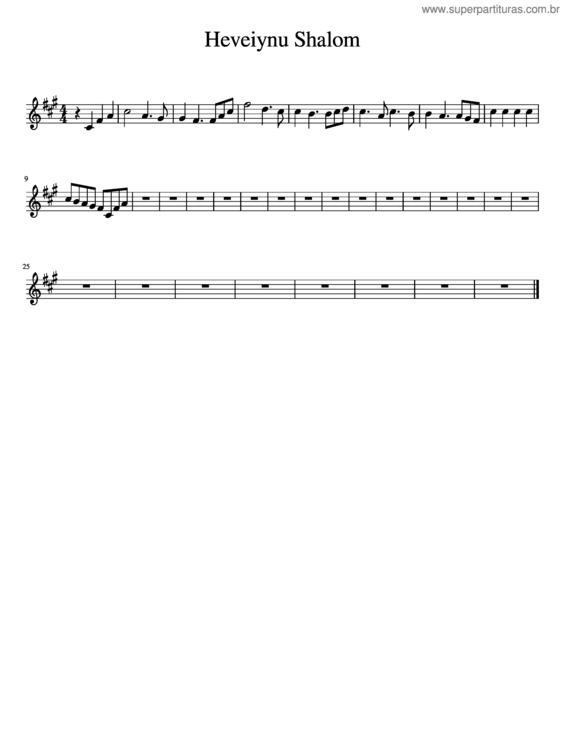 Partitura da música Heveiynu Shalom