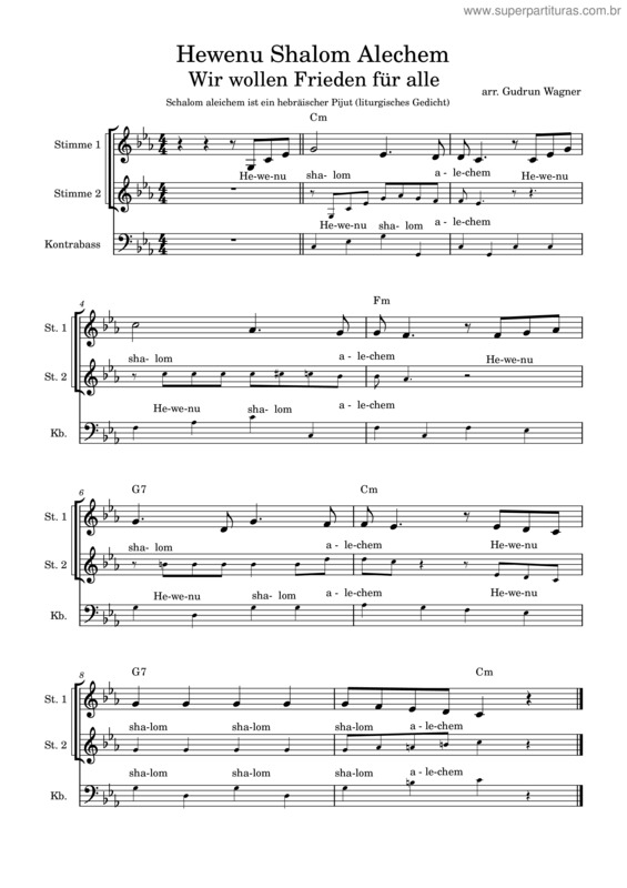 Partitura da música Hevenu Shalom Aleichem – Misc Traditional v.5