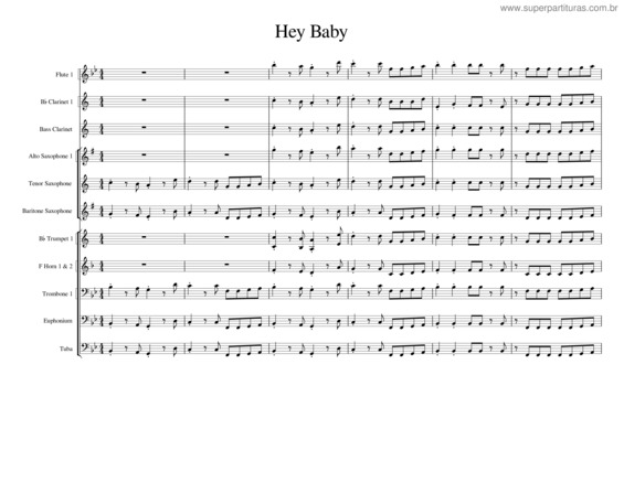 Partitura da música Hey Baby v.2